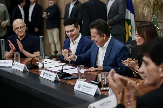 Ministro Jader Junior e governador Mauro Mendes